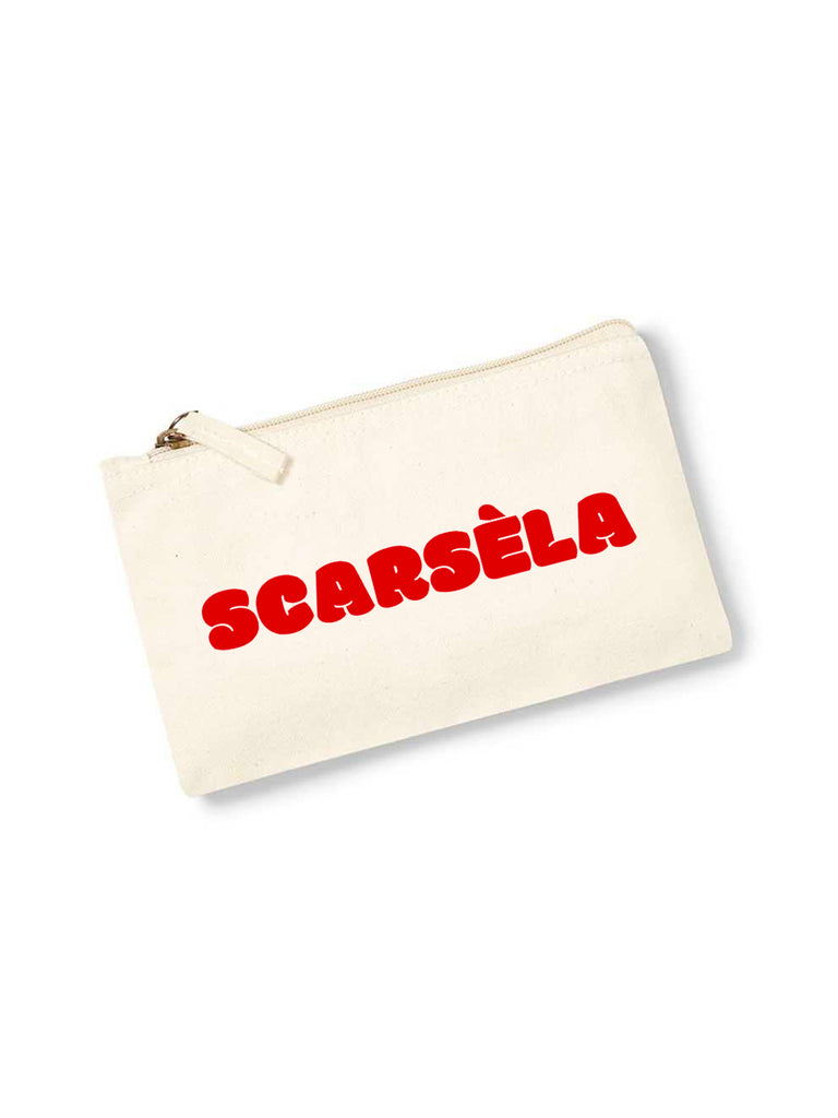 Astuccio porta oggetti con scritta Scarsèla Rosso | Strillone Society