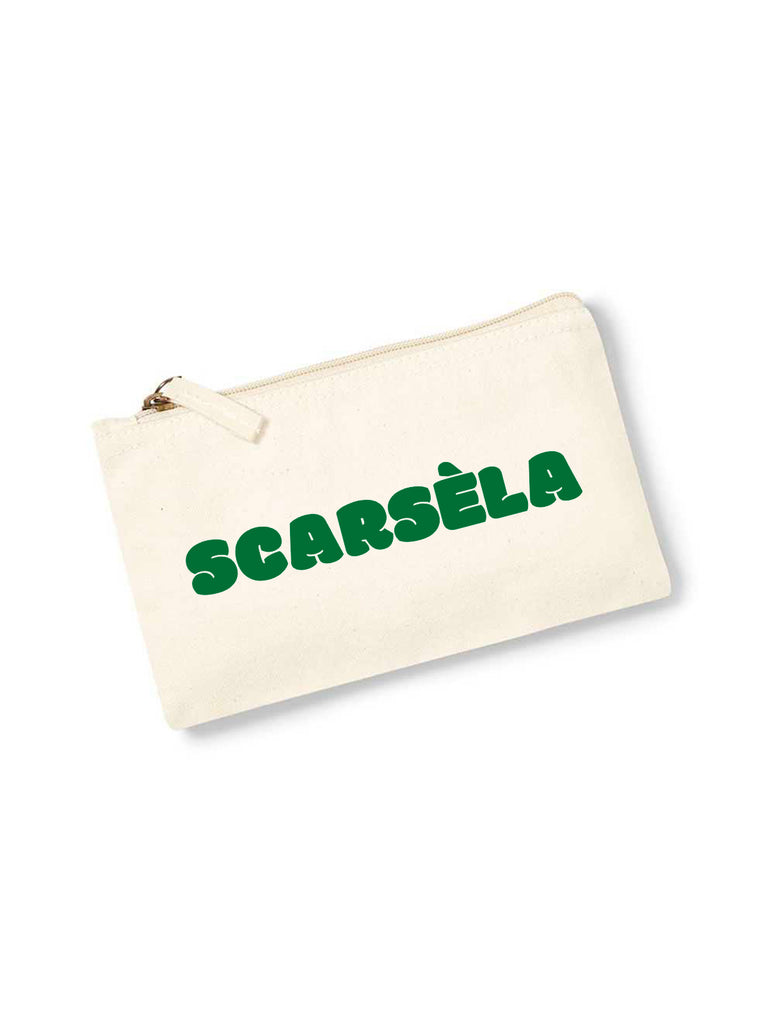 Astuccio porta oggetti con scritta Scarsèla Verde | Strillone Society