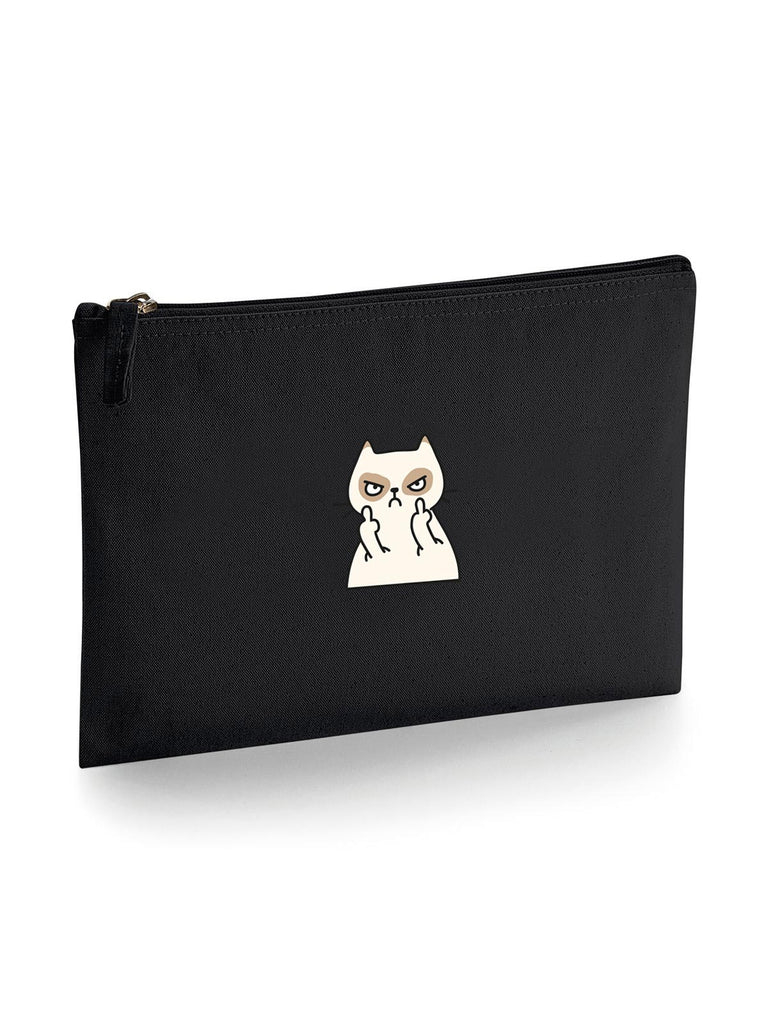 Beauty Case Gatto con Dito Medio Nero  | Strillone Society