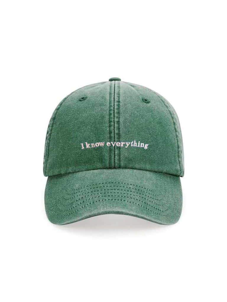 Cappellino con ricamo - I know everything Light Green Bottle | Strillone Society