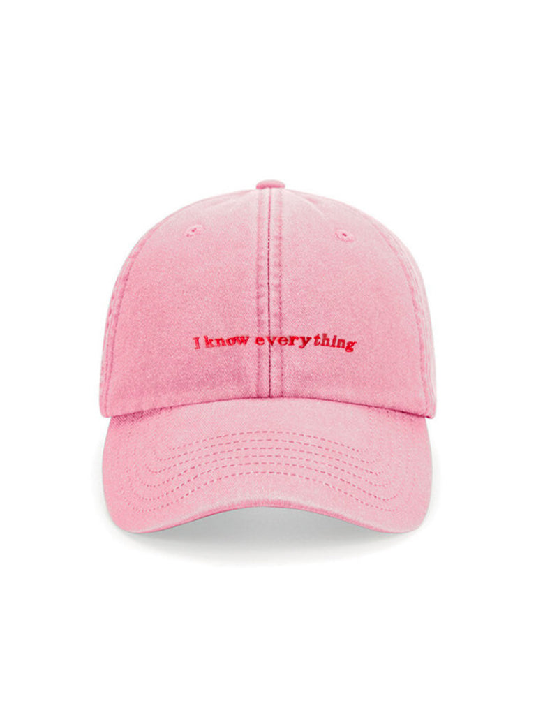 Cappellino con ricamo - I know everything Pink Vintage | Strillone Society