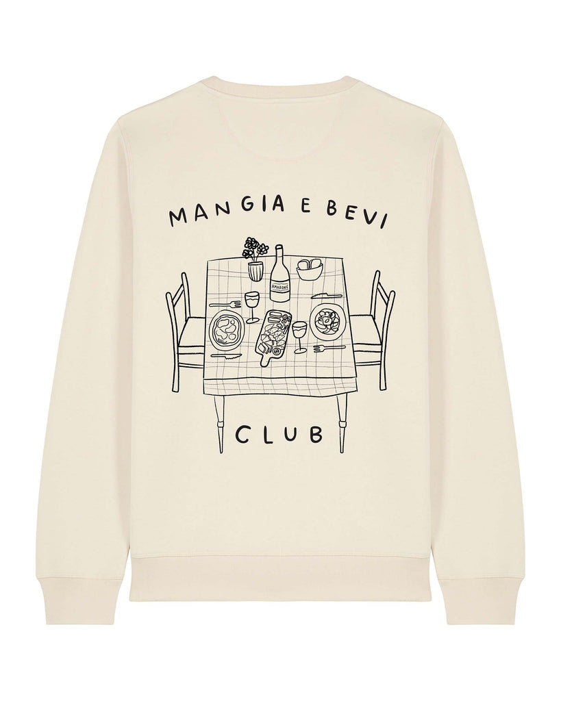 Felpa girocollo con stampa Mangia e Bevi Club - Strillone Society