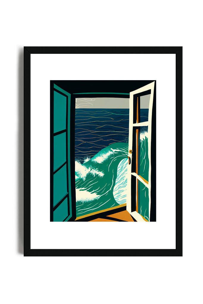 Finestra Sul Mare Illustrazione - Poster con cornice | Strillone Society