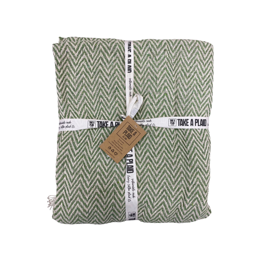 Plaid Cotone Riciclato Verde Chiaro | Strillone Society