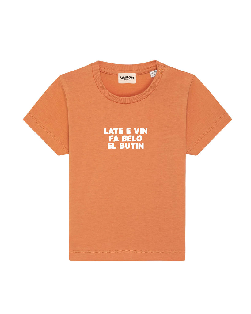 T-Shirt Kids Late E Vin Fa Belo El Butin Arancione | Strillone Society
