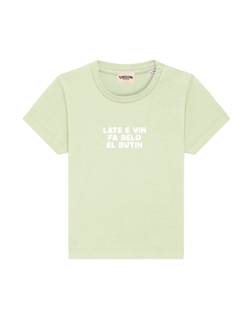 T-Shirt Kids Late E Vin Fa Belo El Butin Verde Chiaro | Strillone Society