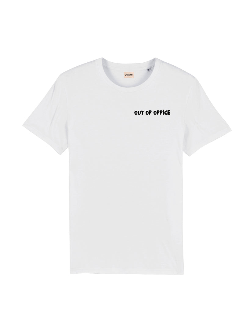T-Shirt Out Of Office Bianco | Strillone Society 