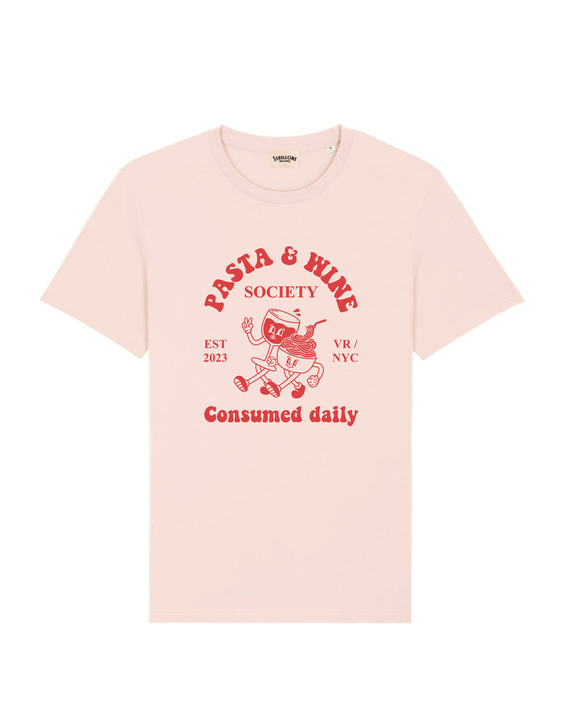 T-shirt Pasta and Wine Pink | Strillone Society 
