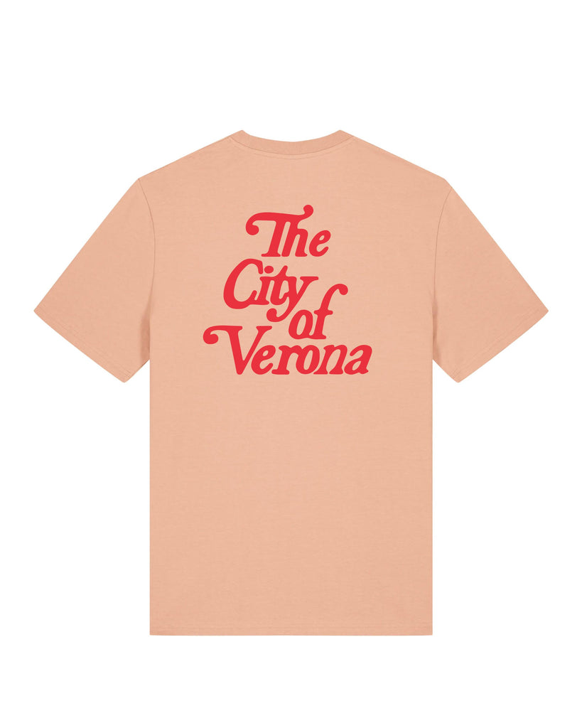 T-Shirt Quote The City of Verona Rosa Pesca Retro | Strillone Society