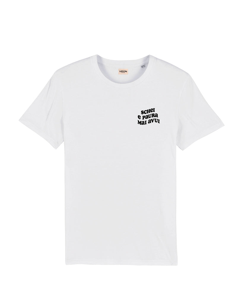 T-Shirt Schei e Paura Mai Avui Bianco | Strillone Society