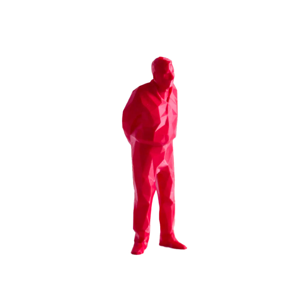 Umarell - Statuetta anziano che osserva cantiere Rosso | Strillone Society