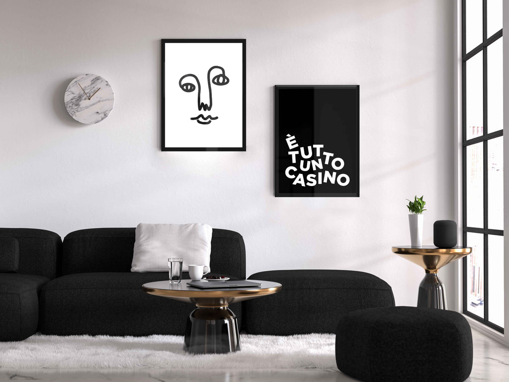 Minimal Face e Tutto un Casino - Poster con cornice interior | Strillone Society