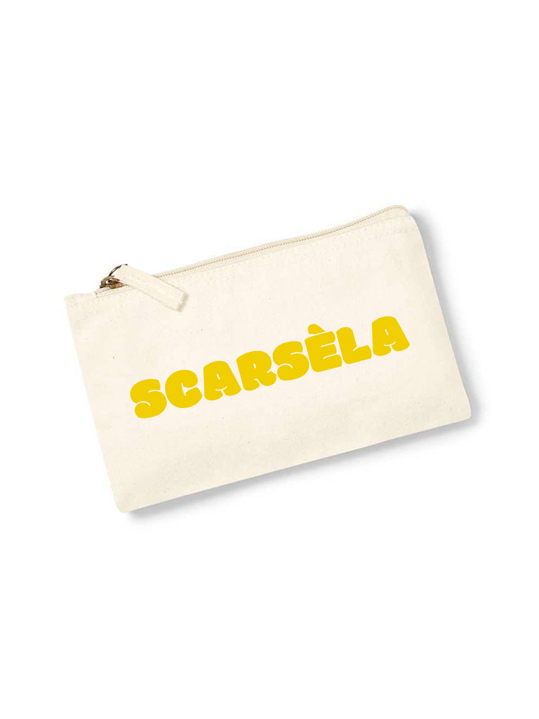 Astuccio porta oggetti con scritta Scarsèla Giallo | Strillone Society
