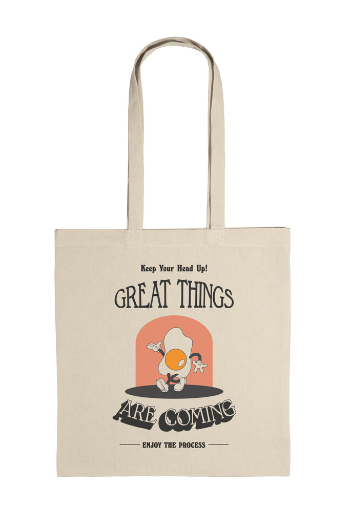 Shopper Bag con stampa "Keep your head up. Great things are coming. Enjoy the process"  Pattyland Market